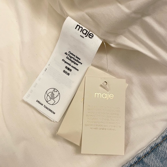 Maje Ribbed Knit Denim Jacket - Picture 7 of 8